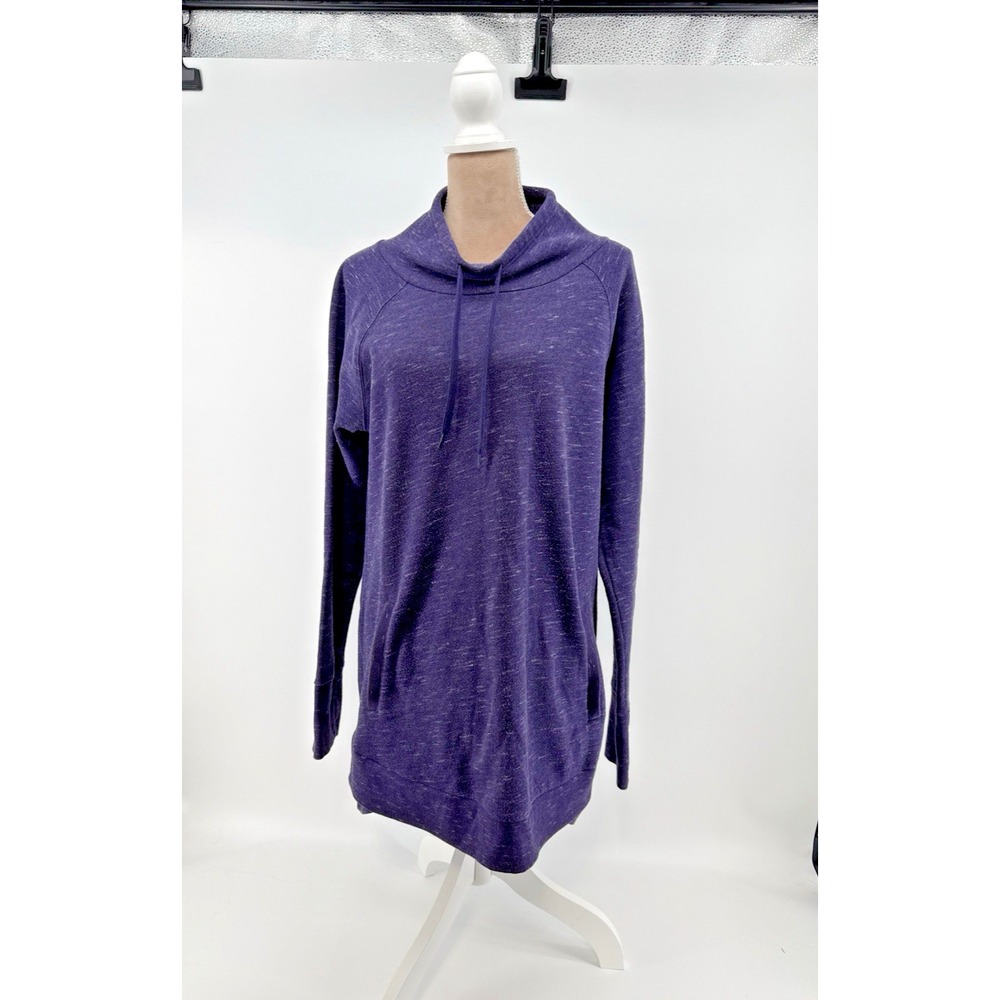 Tek Gear Womens L Purple Cowl Neck Long Sleeve Top Ultra Soft Fleece Athleisure